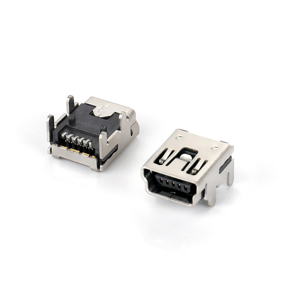 02BA-0103 MINI USB 5F SMT 四腳插板不打點有柱